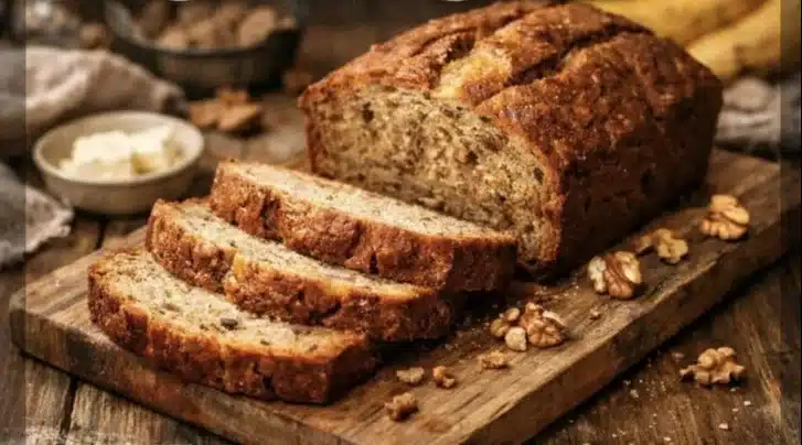 A variety of baking recipes from around the world displayed on a rustic kitchen table.