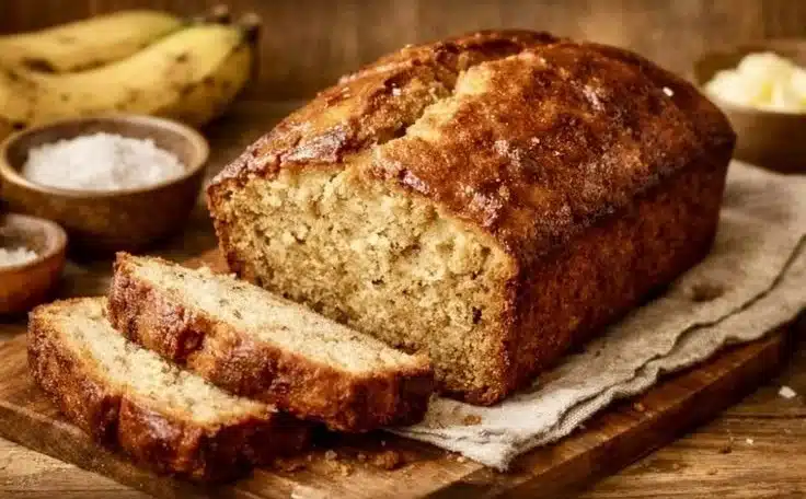 Banana bread made without oil or butter, healthy baking option