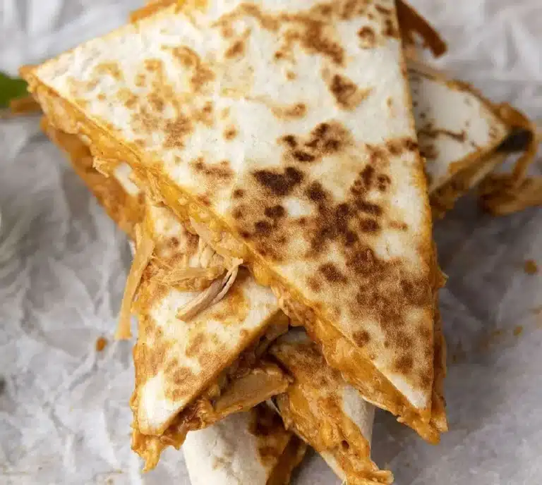 Delicious Crockpot Queso Chicken Quesadillas ready to eat