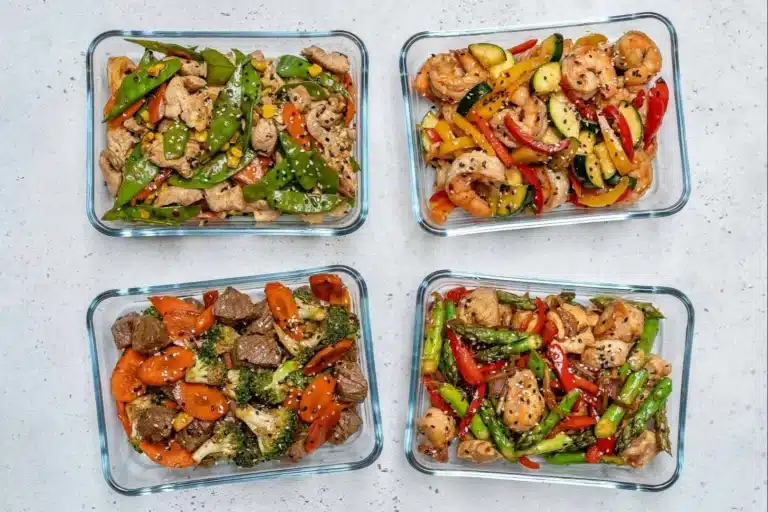 Delicious shrimp stir-fry with colorful vegetables and savory sauce.