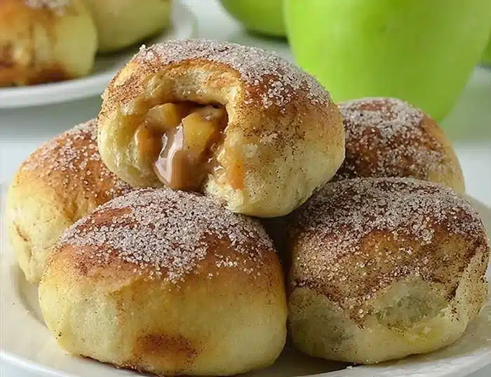 Delicious Caramel Apple Pie Bombs freshly baked and ready to serve
