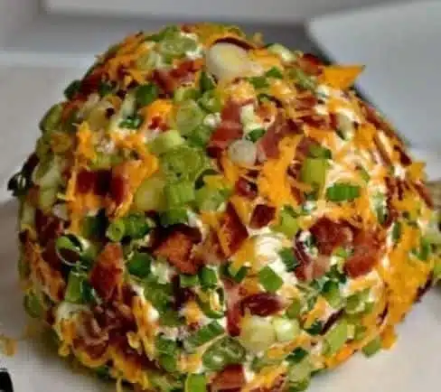 Delicious Jalapeno Popper Cheese Ball on a serving platter