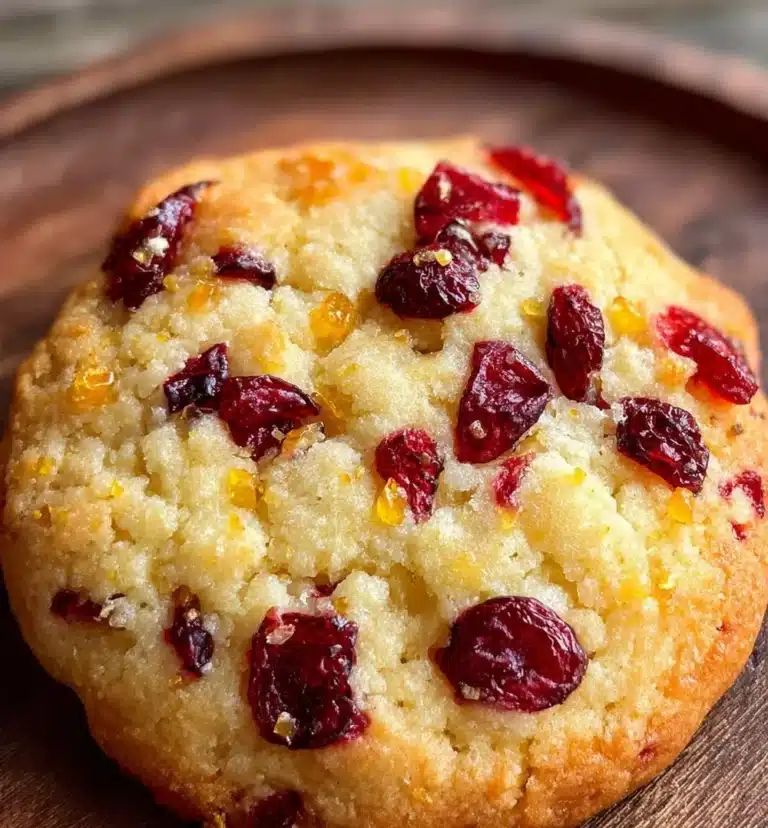 Delicious orange cranberry cookies on a baking tray