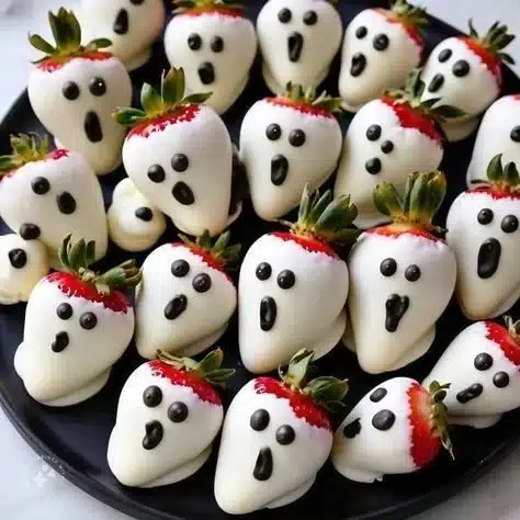 Assorted spooky Halloween snacks for a fun movie night